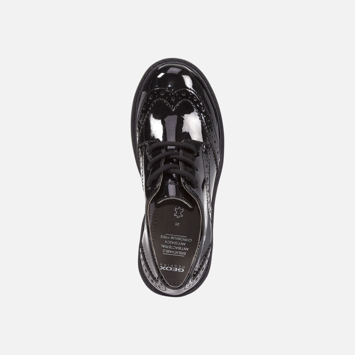 Geox J6420N Casey Girls Black Patent