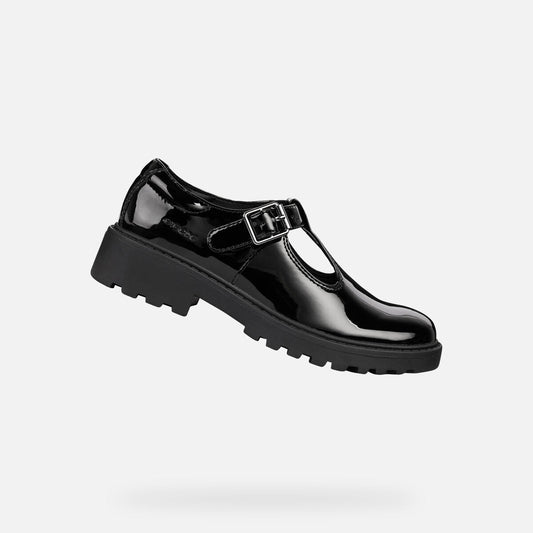 Geox J8420E Casey E Black Pat Black Patent