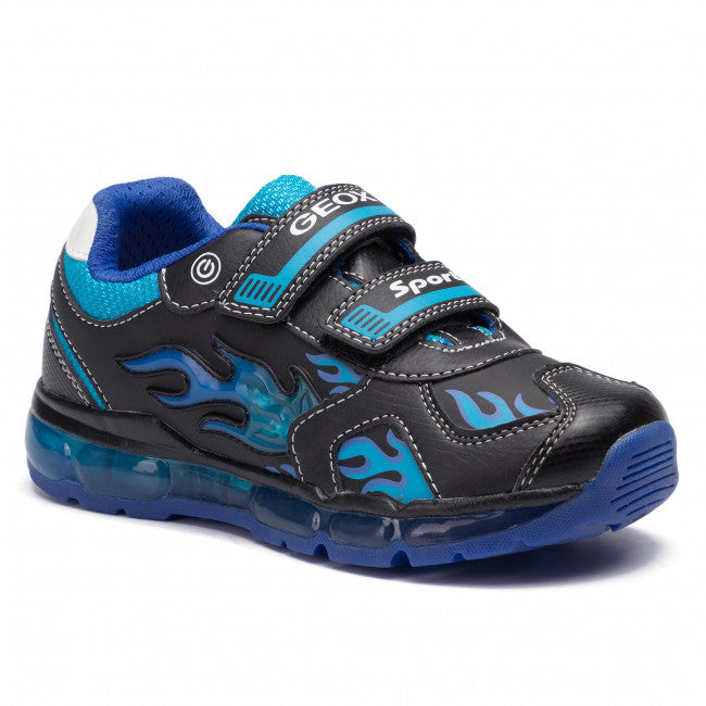 Geox J94444C J Android Blk/Lt Blue