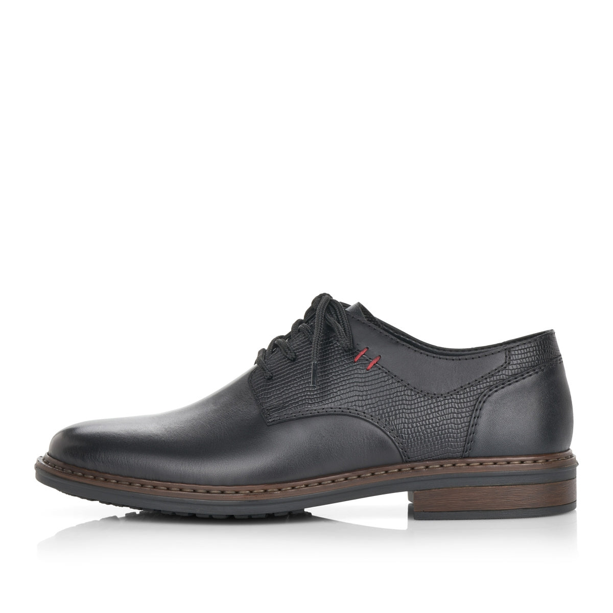 Rieker Mens Black Leather Shoes 17614-00
