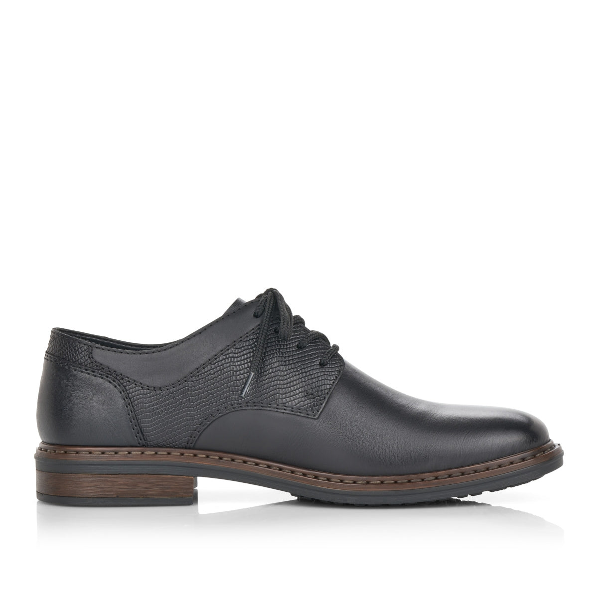 Rieker Mens Black Leather Shoes 17614-00