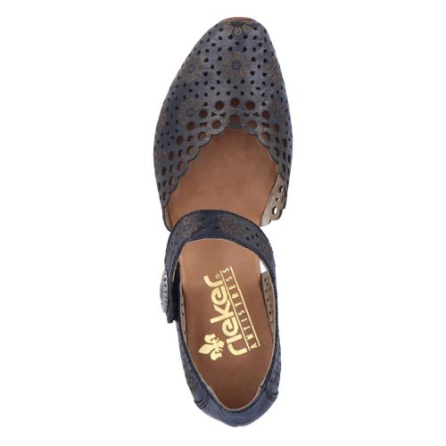 Rieker 43753-14 Ladies Navy Heel Shoe