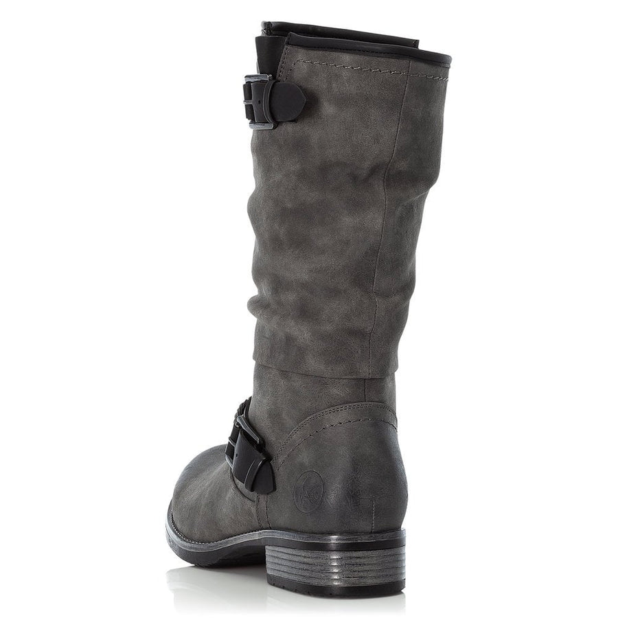 Rieker Ladies Grey Zip Up Boots 98860-45