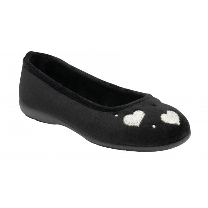 Lotus ZULH052 Ladies Black Slipper