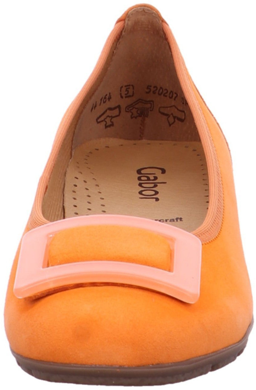 Gabor Ladies Riband Orange Suede Ballerina Pumps 44.164.23