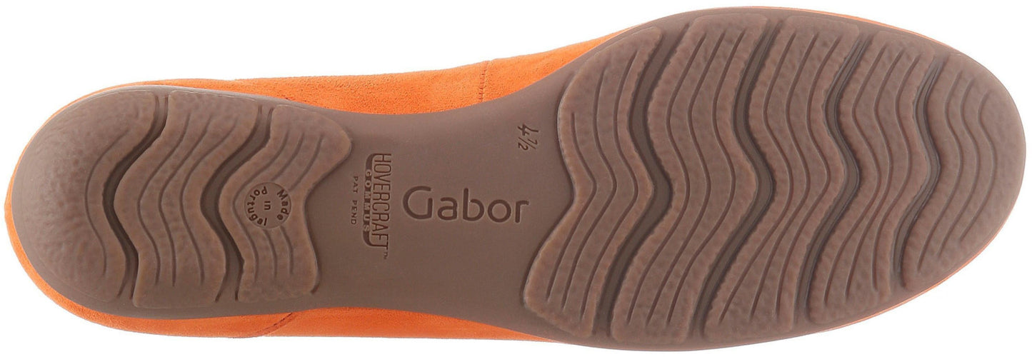 Gabor Ladies Riband Orange Suede Ballerina Pumps 44.164.23