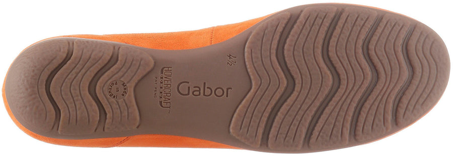 Gabor Ladies Riband Orange Suede  Ballerina Pumps 44.164.23