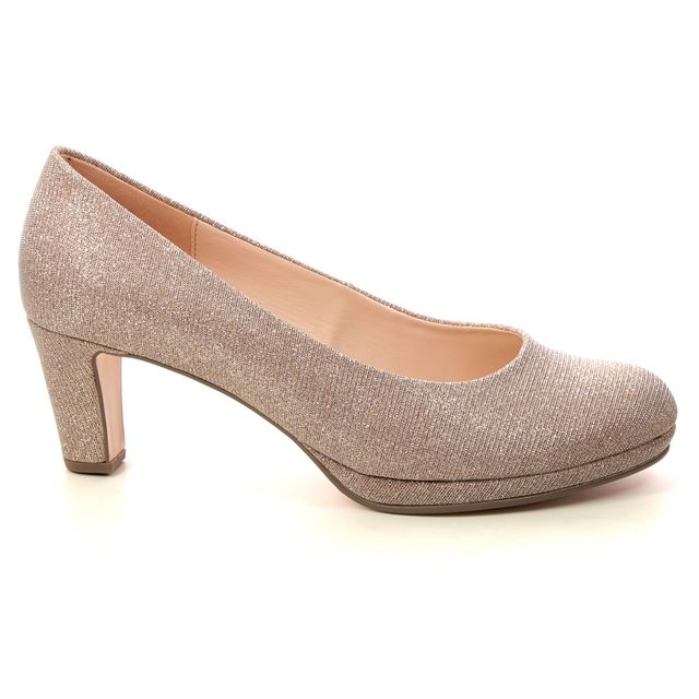 Gabor 01-260-64 Ladies Gold Sparkle Court Shoe