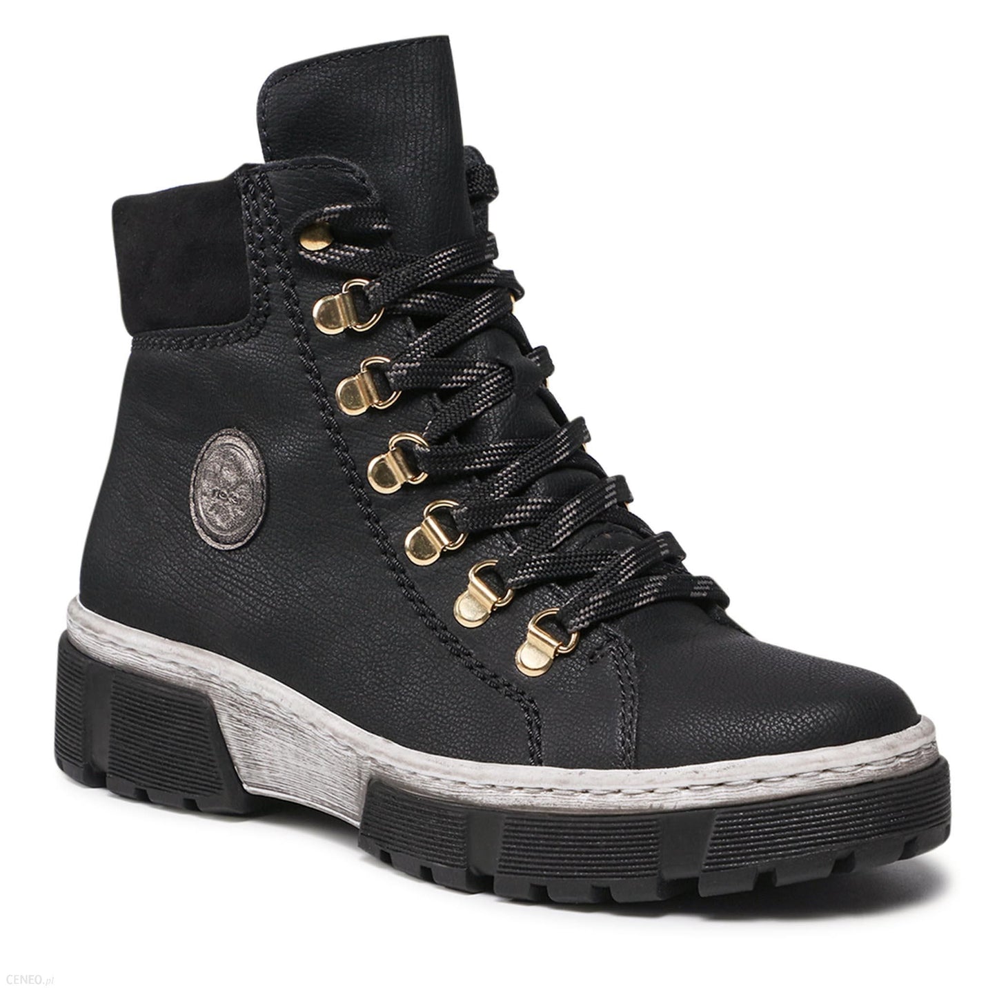 Rieker Ladies Black Lace-Up Boots X8633-01