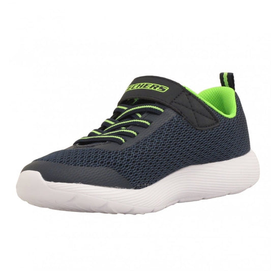 Skechers Kids Dyna-Lite Navy Blue & Lime Green Trainers 98120L