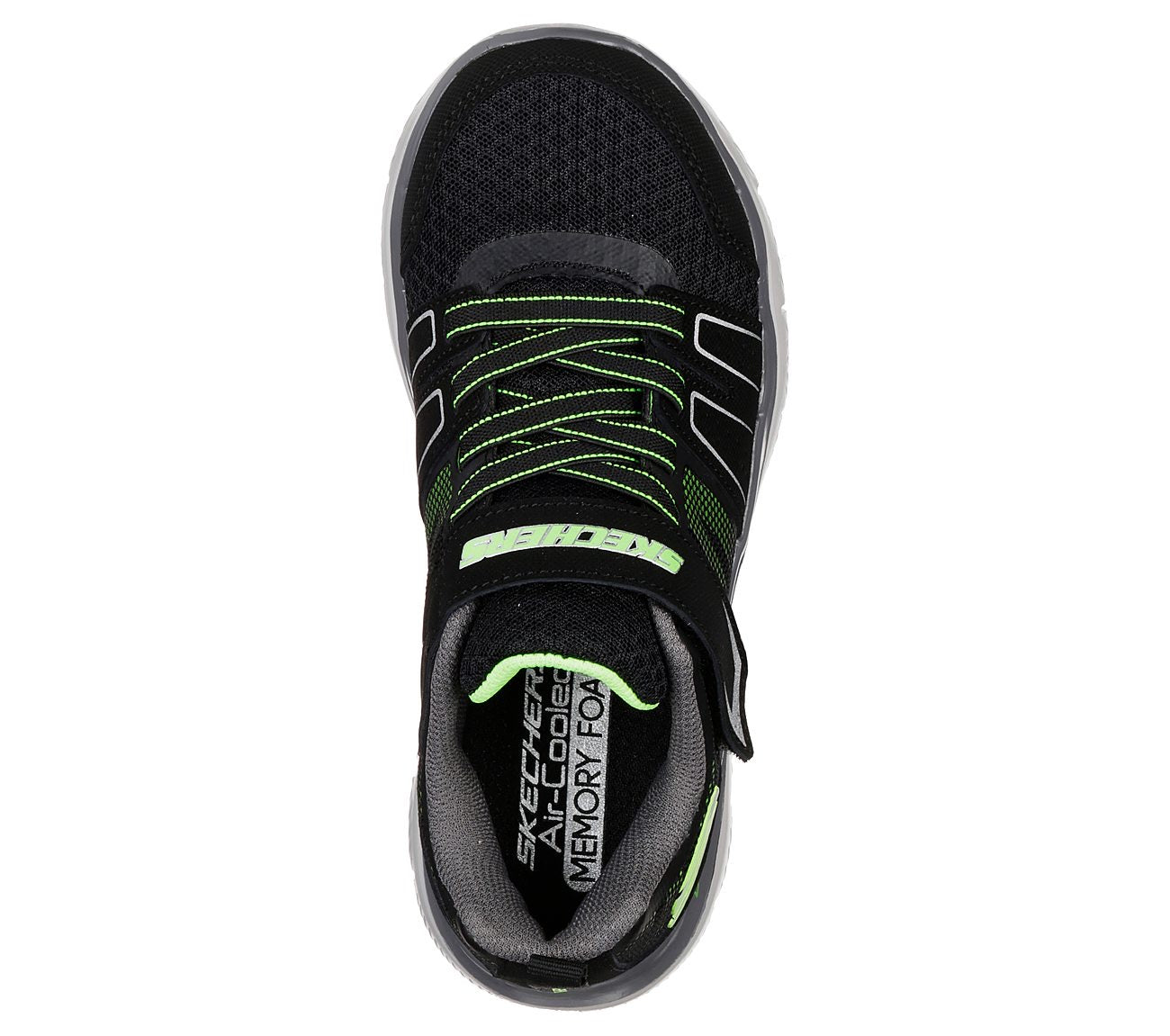 Skechers Kids Flex Advantage 2.0 - High Torque Black/Lime Green Trainers 97456L