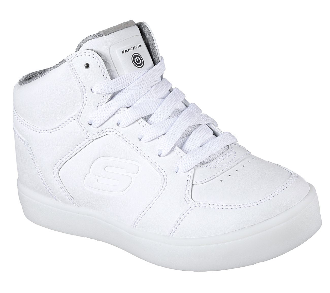 Skechers Kids White Energy Light Hi-Top Trainers 90600 – Chequers
