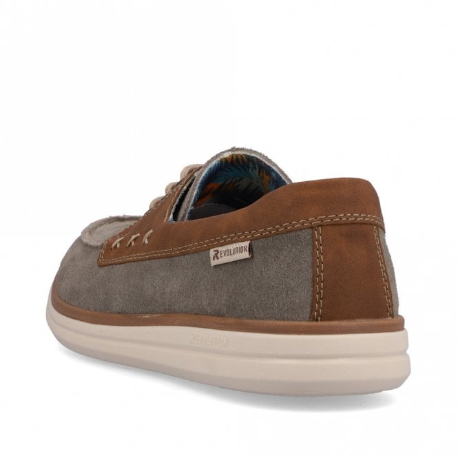 Rieker U0601- 42 Mens Grey Combi Casual Shoe