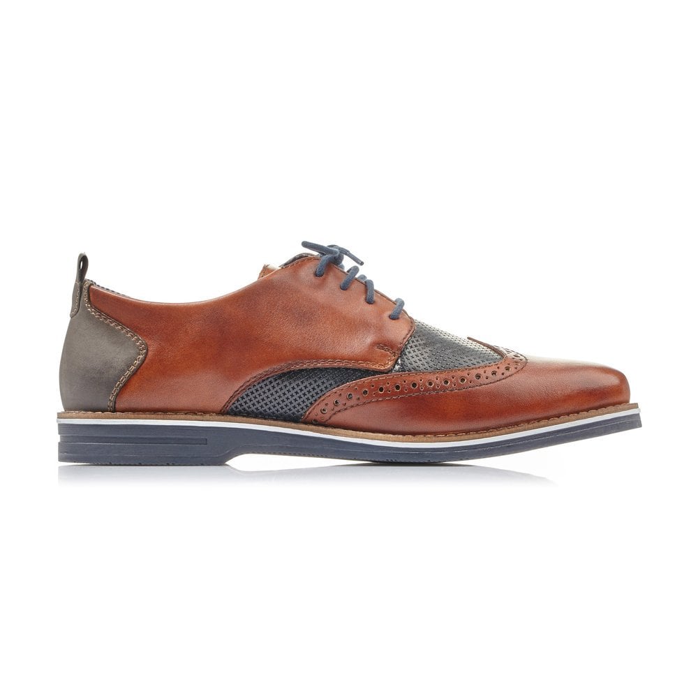 Rieker Mens Brown/Navy Brogues 12532-24
