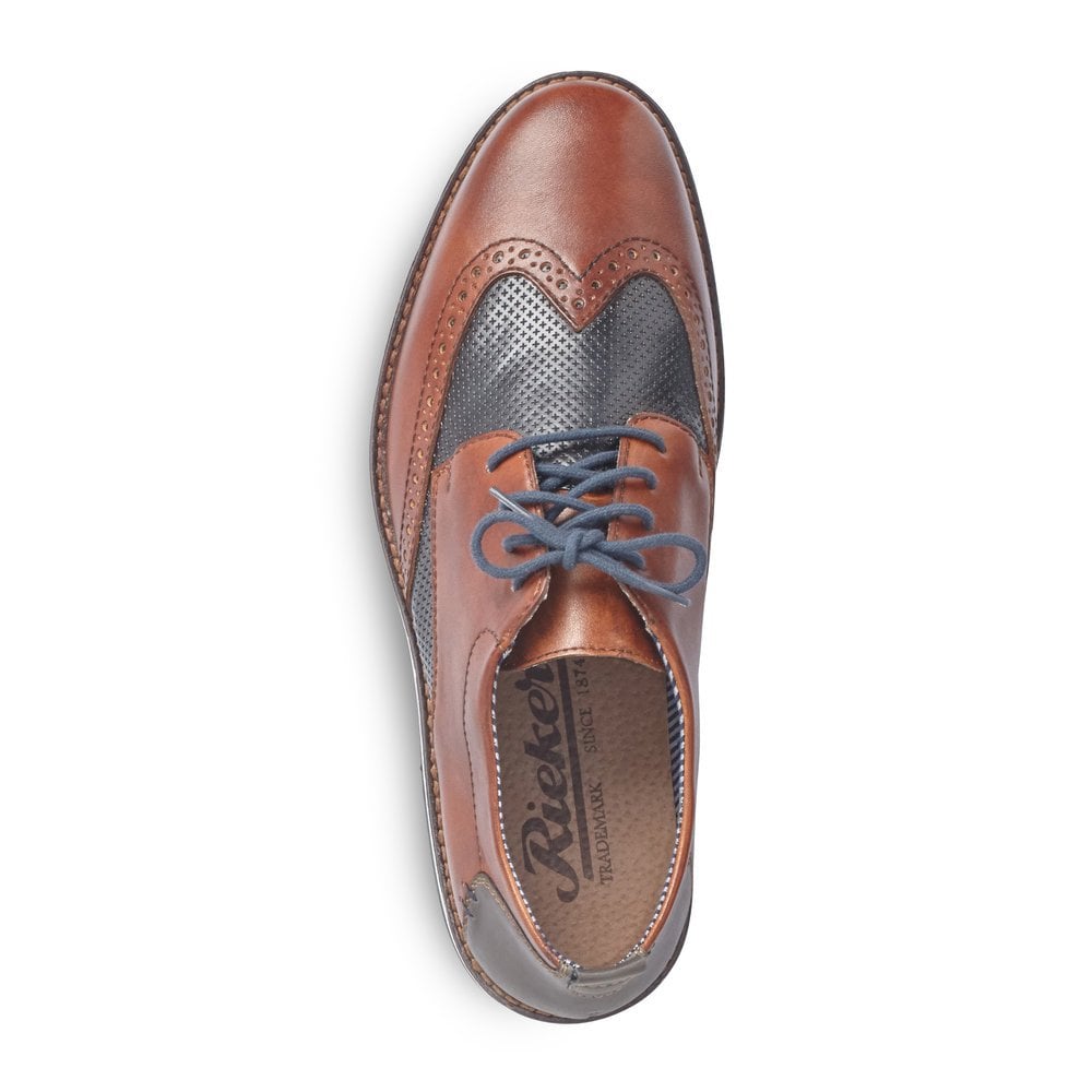 Rieker Mens Brown/Navy Brogues 12532-24
