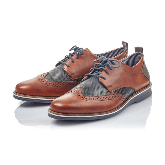 Rieker Mens Brown/Navy Brogues 12532-24