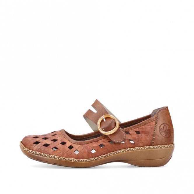 Rieker Ladies 41376-22 Brown Leather Shoes