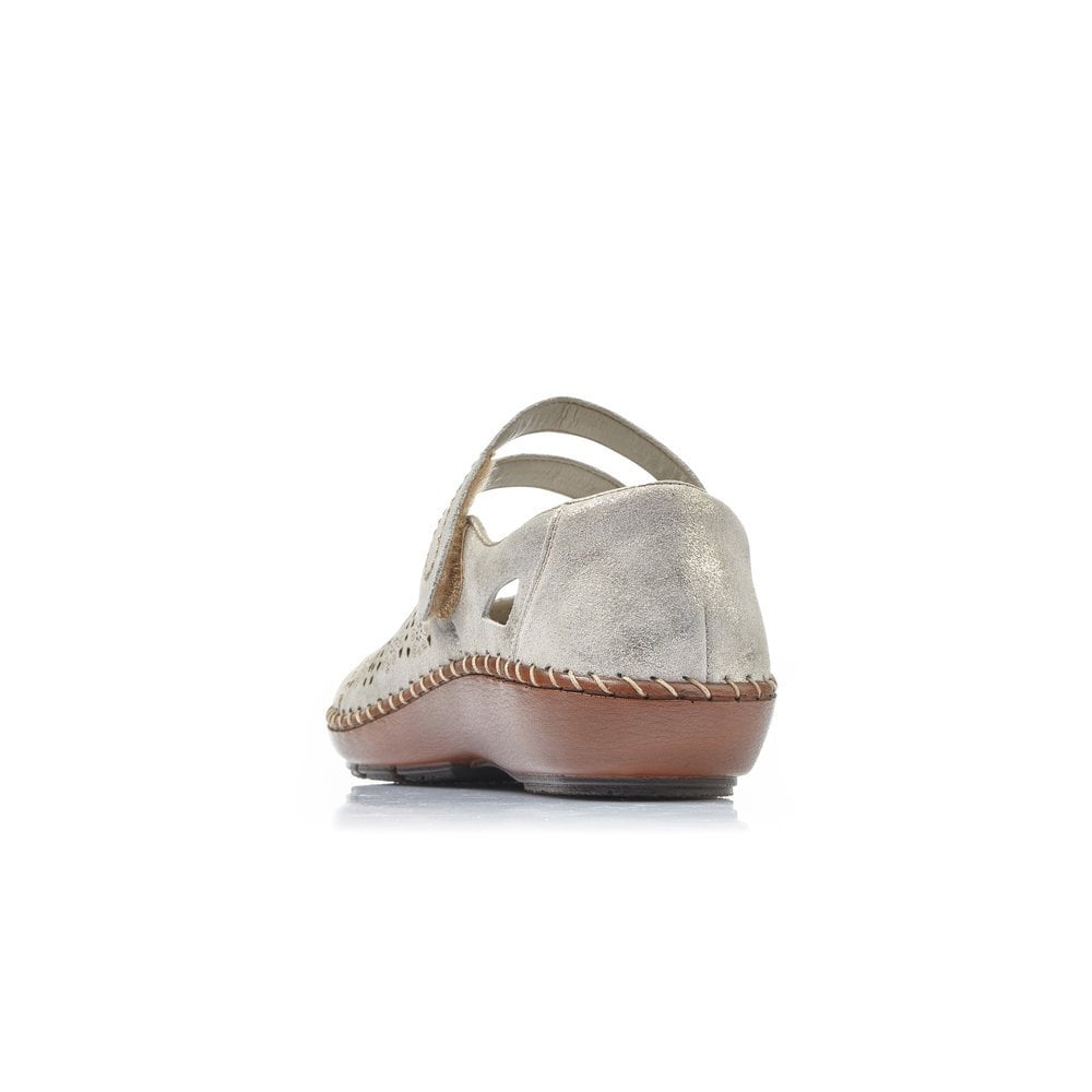 Rieker Ladies Suede Leather Gold Shoes 44875-62