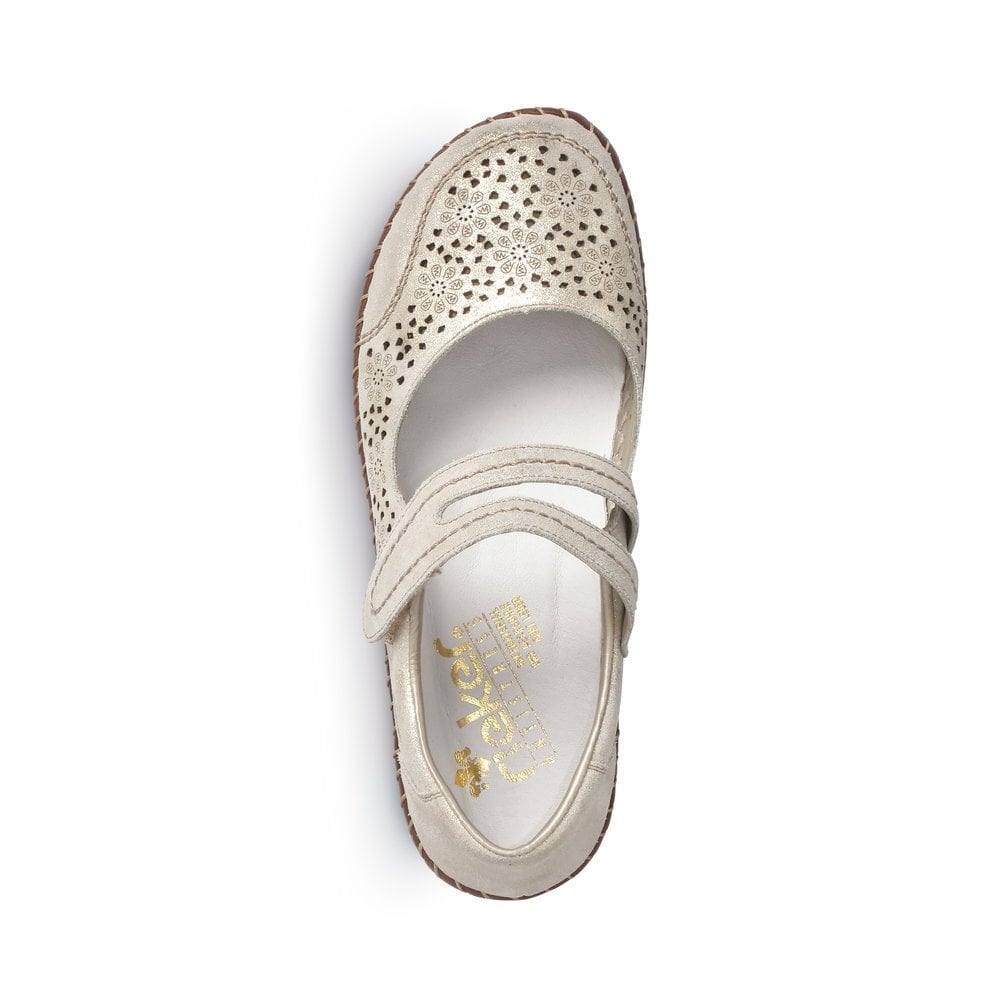 Rieker Ladies Suede Leather Gold Shoes 44875-62