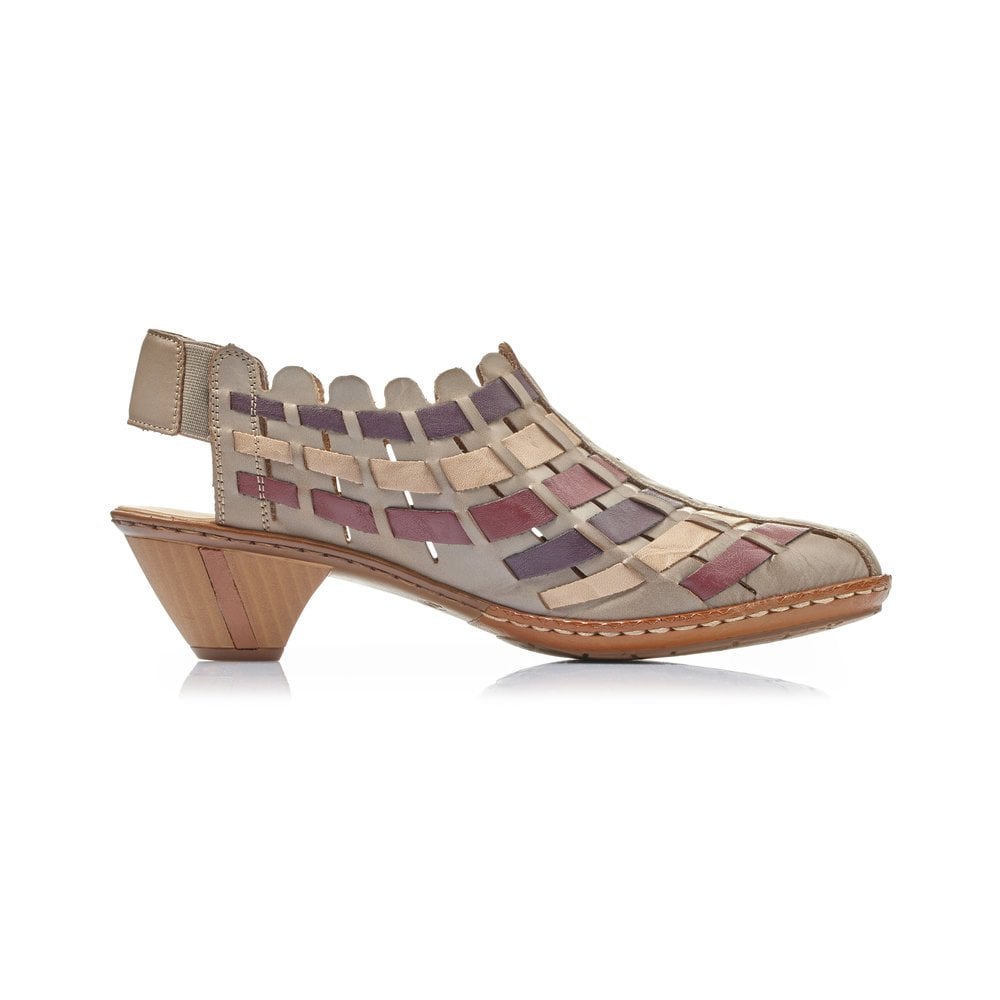 Rieker Ladies Beige Heeled Sandals 46778-62