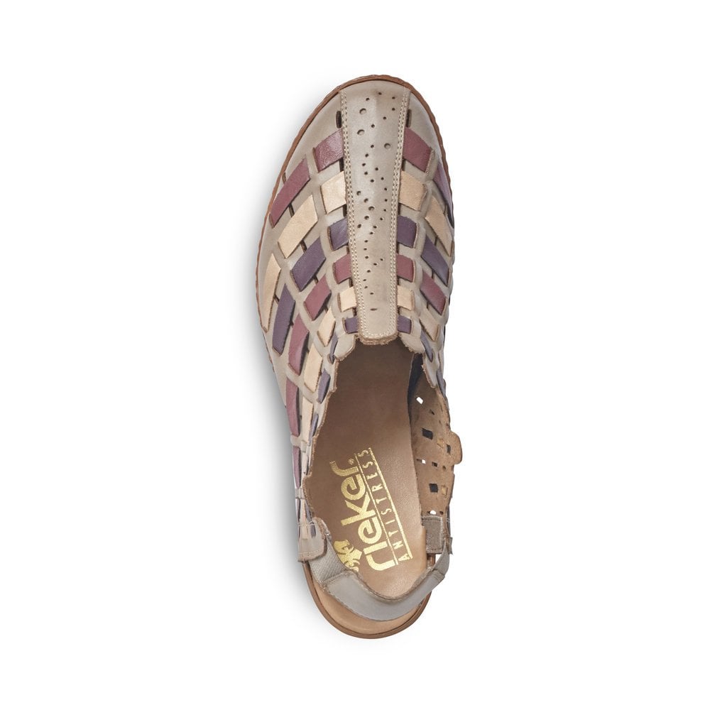 Rieker Ladies Beige Heeled Sandals 46778-62