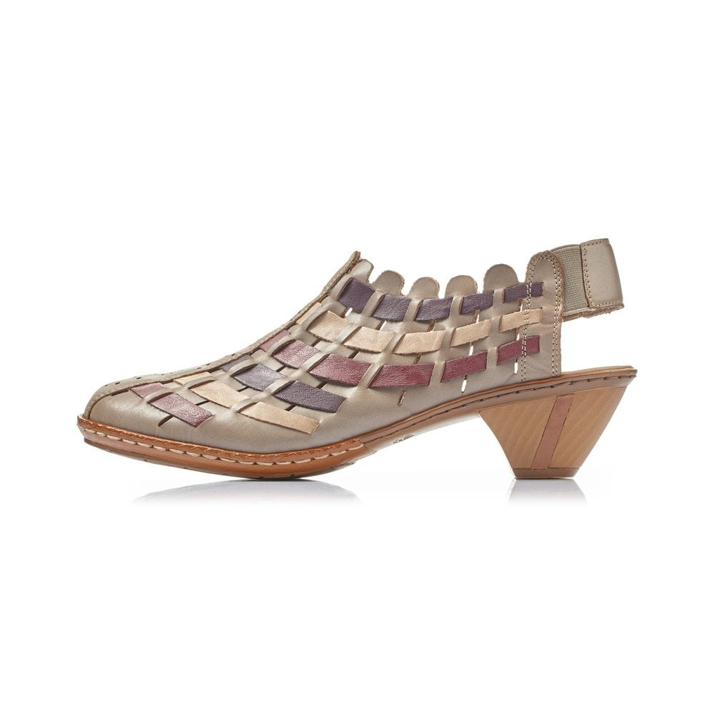 Rieker Ladies Beige Heeled Sandals 46778-62