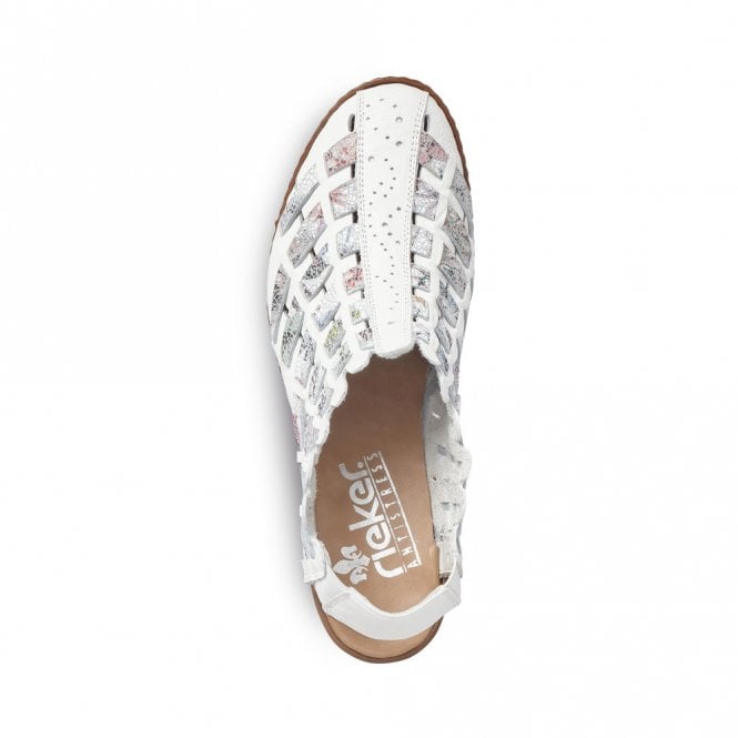 Rieker Ladies 46778-80 White/Ice Multi Shoe