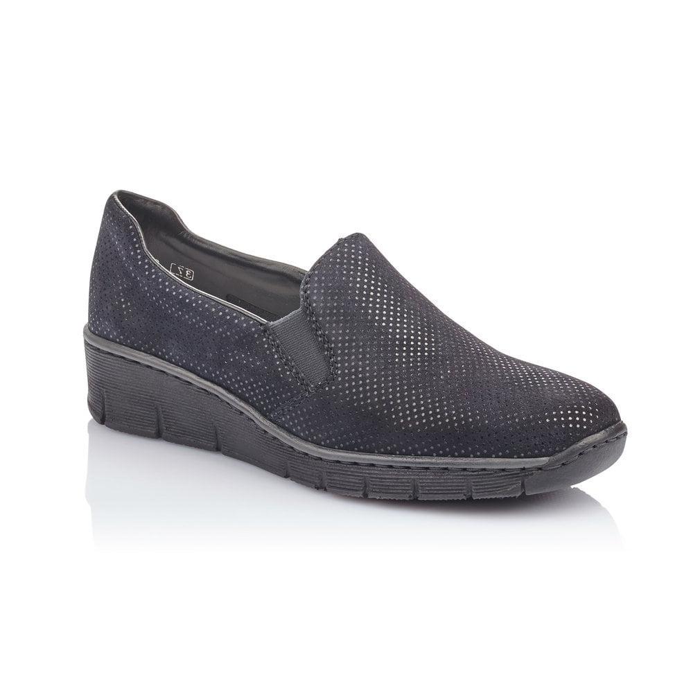 Rieker Ladies Blue Slip On Shoes 53766-18