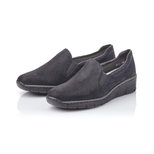 Rieker Ladies Blue Slip On Shoes 53766-18