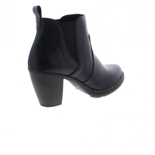 Rieker Ladies Black Leather Heeled Chelsea Boots 55284-00