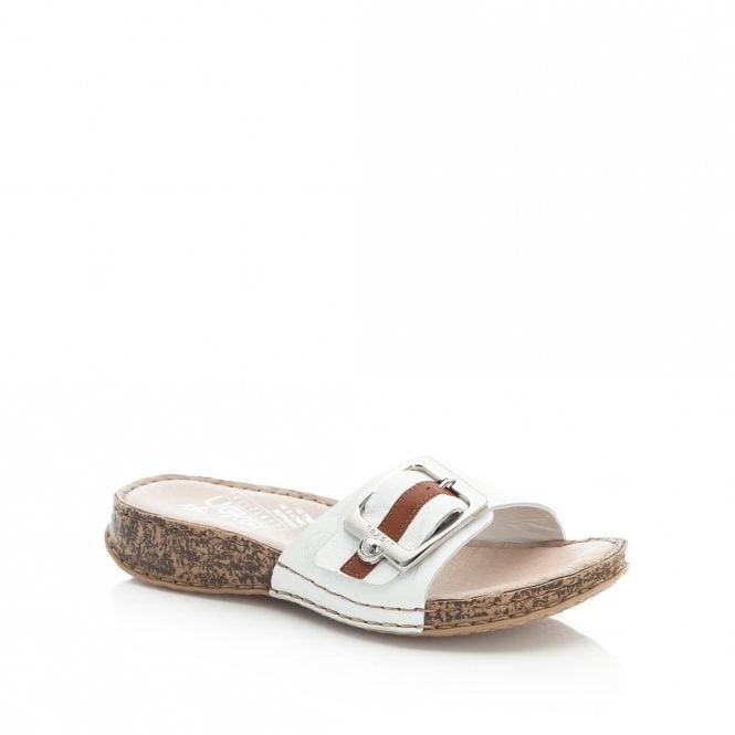 Rieker Ladies Leather Mule Slip On Sandals 61187-80