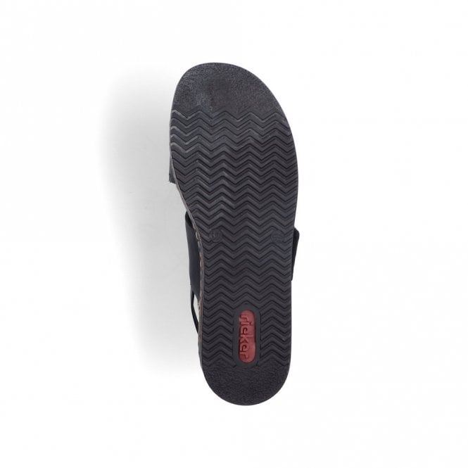 Rieker 62950-00 Black Wedge Ladies Sandal