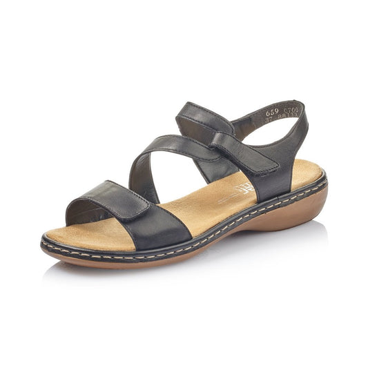 Rieker 659C7-00 Black Ladies Sandal