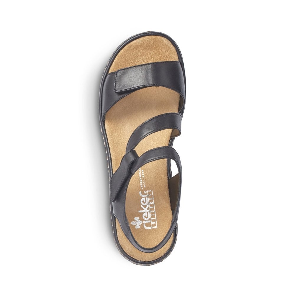 Rieker 659C7-00 Black Ladies Sandal