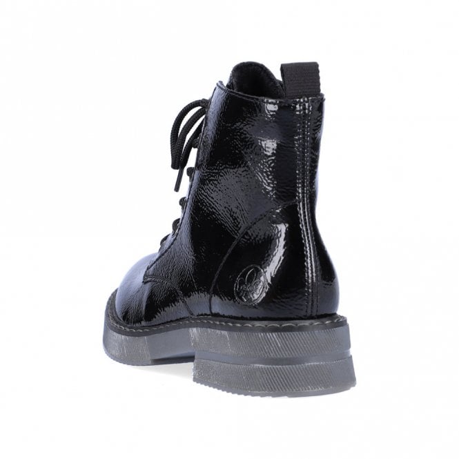 Rieker 72010-00 Ladies Black  Patent Ankle Boot