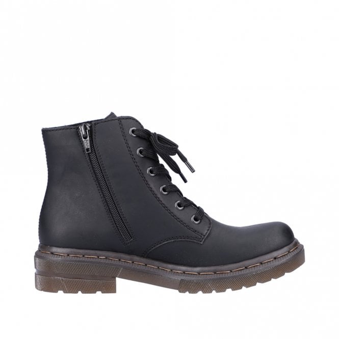 Rieker 78240-00 Ladies Black Ankle Boots