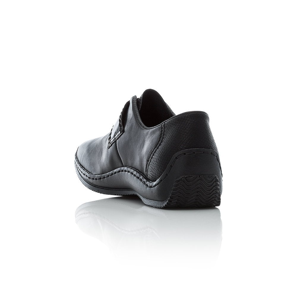 Rieker Ladies Velcro Black Hoop & Loop Fastening Shoes L1760-00