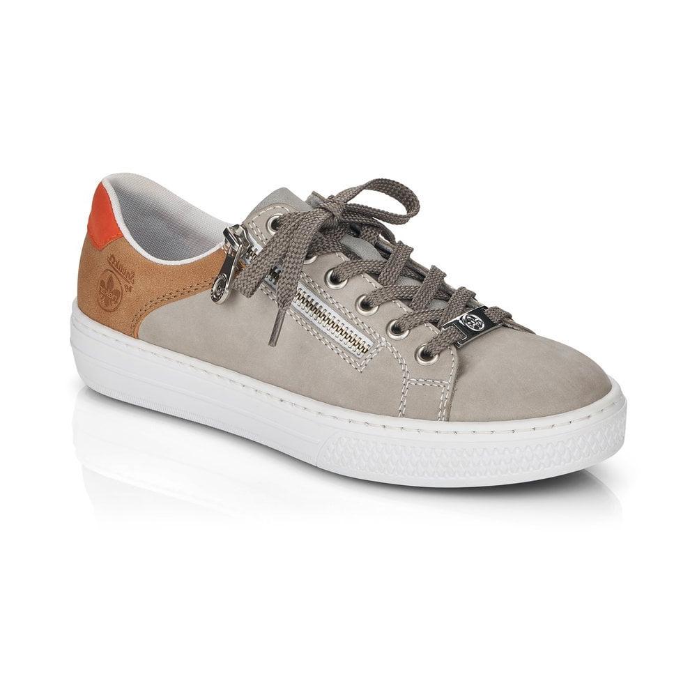 Rieker Ladies Grey/Tan Trainers L59A1-40