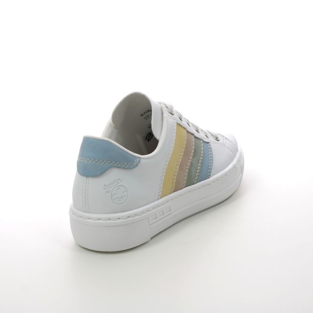 Rieker L8802-80 White Combi Ladies Trainers