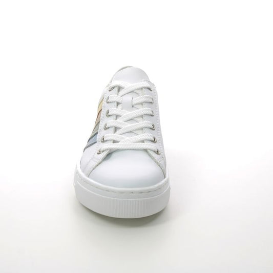 Rieker L8802-80 White Combi Ladies Trainers