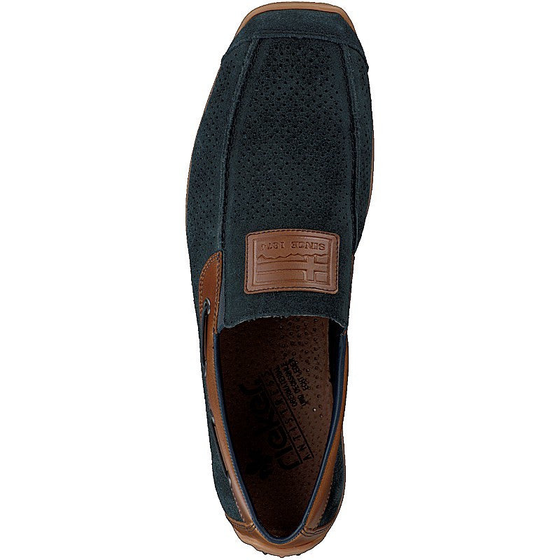 Rieker Mens Blue Slip-On Shoes 08977-14