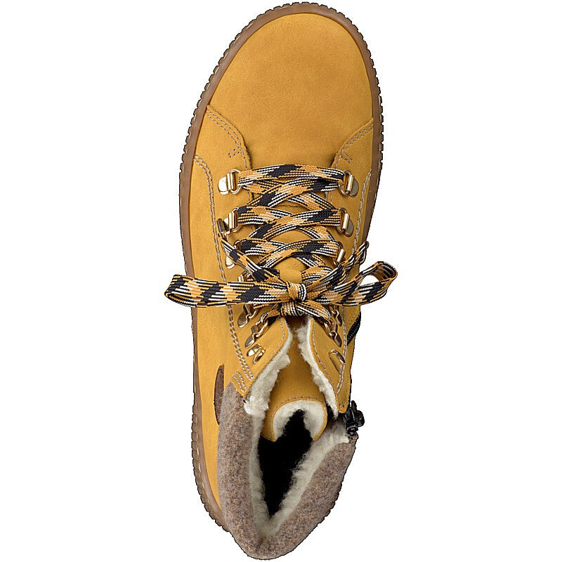 Rieker Ladies Yellow Honey Knitted Top Ankle Boots Z6633-68