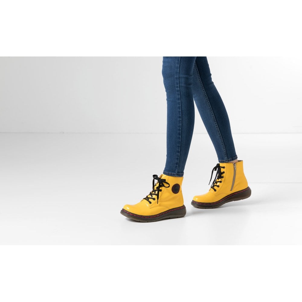 Rieker Ladies Yellow Ankle Boots Y3200-68