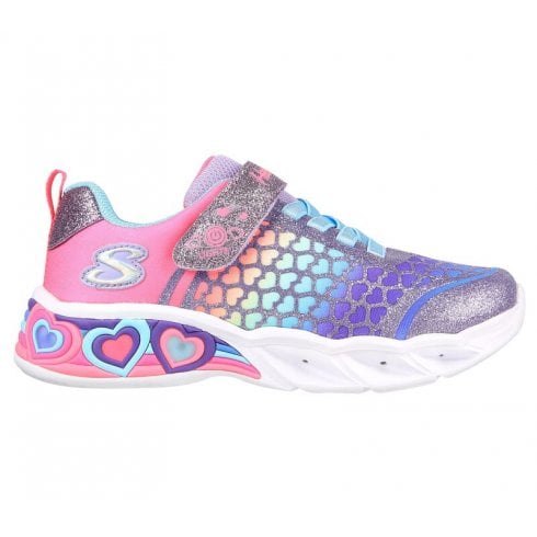 Skechers Kids 302313L Sweet Heart Lights Purple Multi Trainers