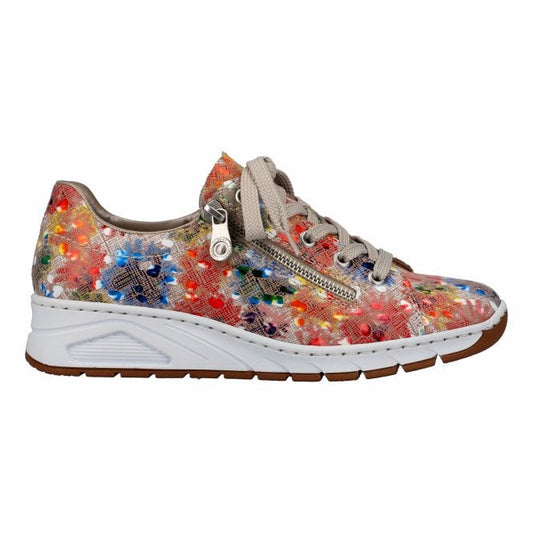 Rieker N3302-91 Lace And Side Zip Multi shoes Ladies
