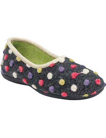 Lotus UHL061 Ladies Blue Pom Pom Slipper