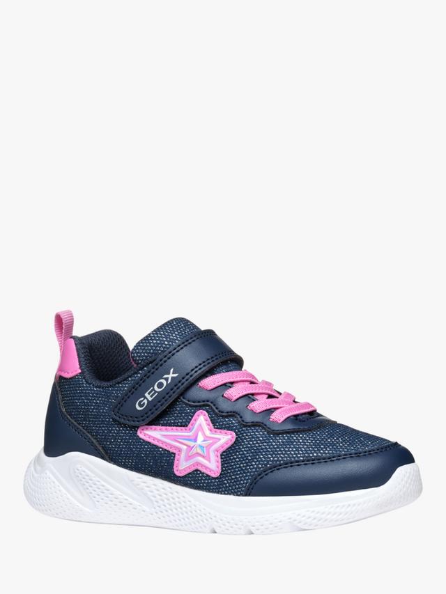 Geox J55FWA J Sprintye Girls  Navy/Fuchsia Trainer