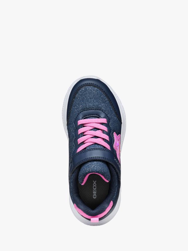 Geox J55FWA J Sprintye Girls  Navy/Fuchsia Trainer