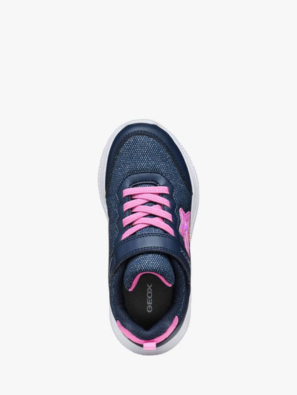 Geox J55FWA J Sprintye Girls  Navy/Fuchsia Trainer