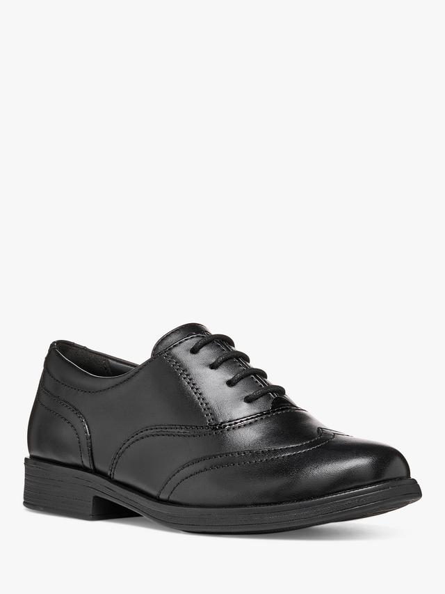 Geox J6649D Agata Girls Black Leather School Shoe